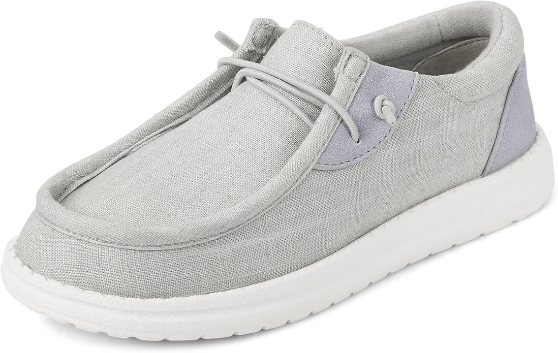 Atlantic Favorites,Boys Casual Slip On Shoes,Grey Canvas,Big Kid,1 7548