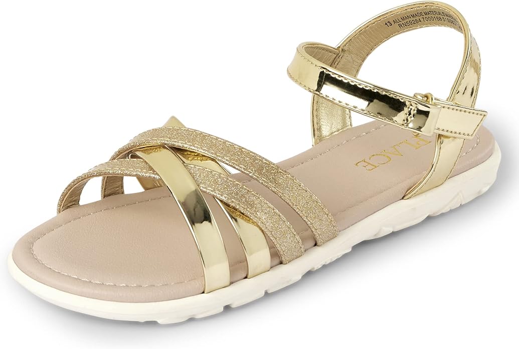 Atlantic Favorites Girls Flat Sandals with Adjustable Ankle Strap 5044
