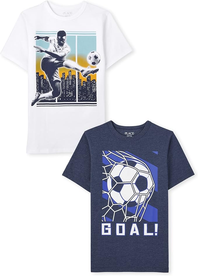Atlantic Favorites Boys' Sports Short Sleeve Graphic T-Shirts, Multipack 6424