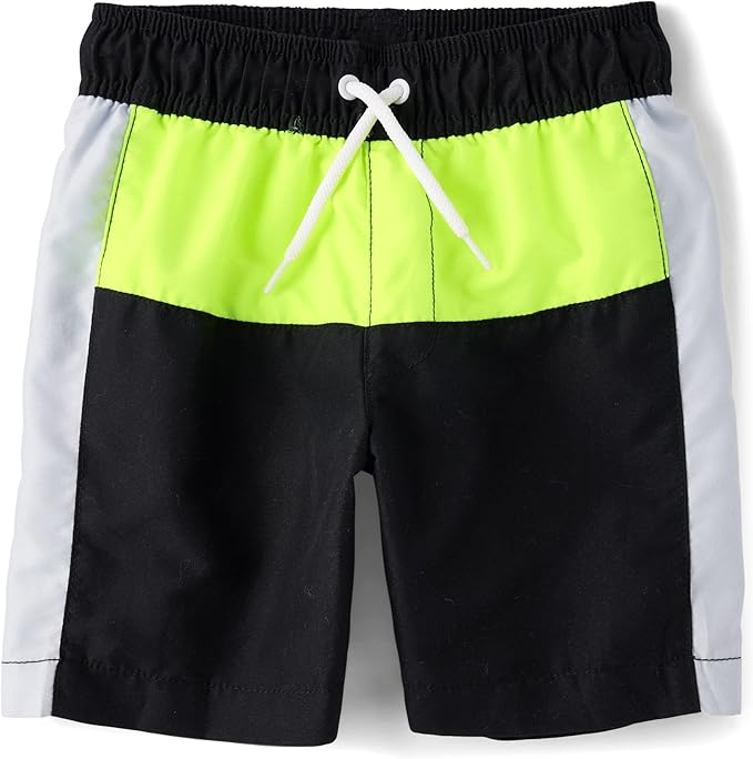 Atlantic Favorites,Boys,Swim Trunks,Black Colorblock,Large 7600