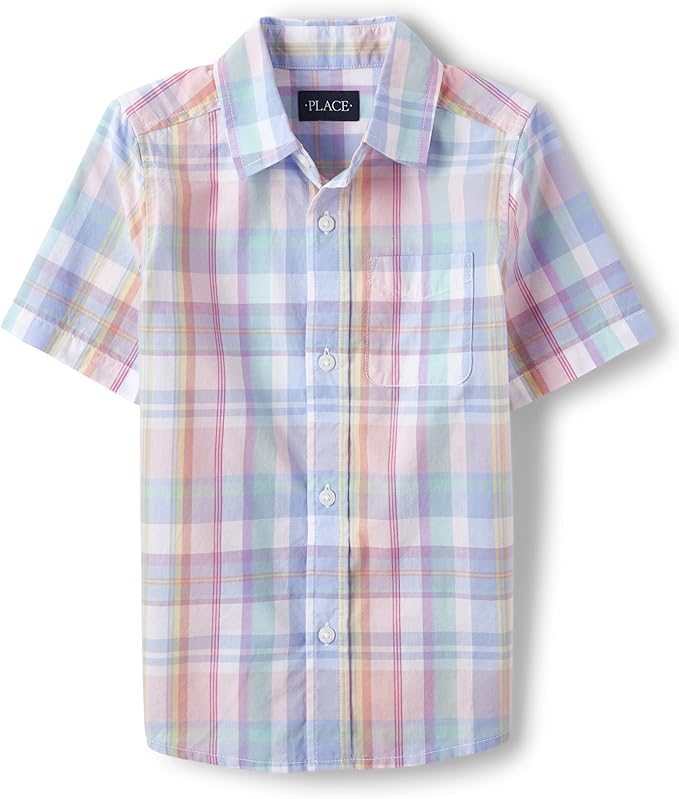 Atlantic Favorites Boys' and Toddler Boys' Short Sleeve Button Down Shirt 3514