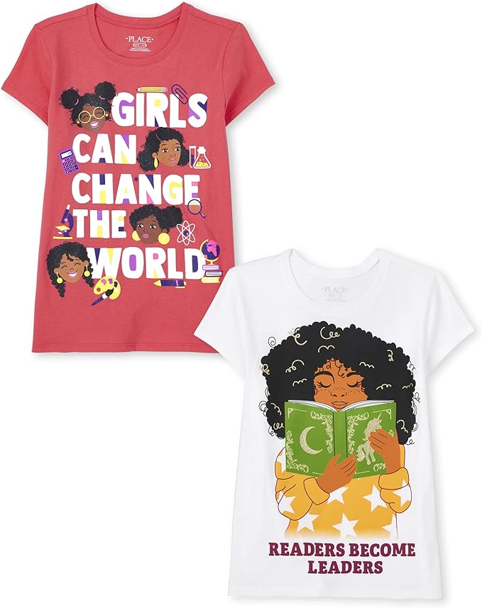 Atlantic Favorites Girls' Kindness, Love, Equality Short Sleeve Graphic T-Shirts,multipacks 3178