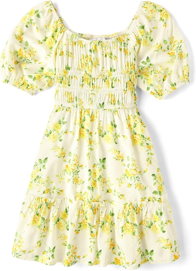 Atlantic Favorites Girls' Short Sleeve Smocked Summer Dresses 9373