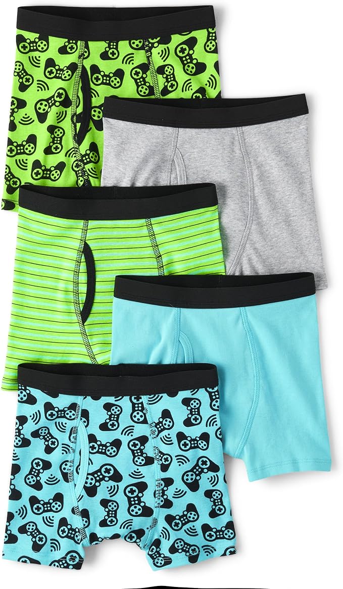Atlantic Favorites Boys' Cotton Boxer Briefs Underwear Variety Pack 8772