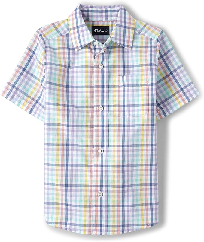 Atlantic Favorites Boys' and Toddler Boys' Short Sleeve Button Down Shirt 2893