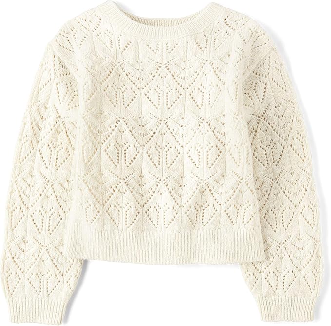 Atlantic Favorites Girls' Long Sleeve Crew Neck Pullover Sweater 8686