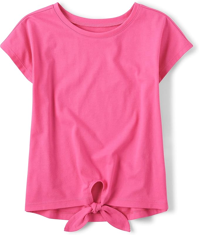 Atlantic Favorites Girls' Short Sleeve Tie Front Top 4233