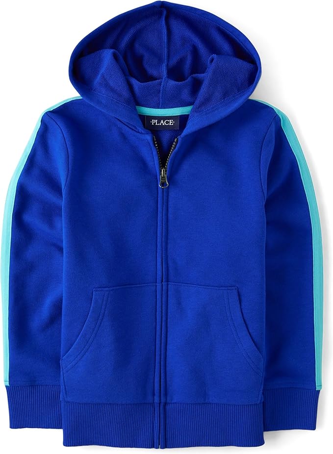 Atlantic Favorites Boys' Full Zip Long Sleeve French Terry Hoodie 3396