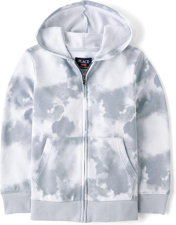 Atlantic Favorites Boys' Full Zip Long Sleeve French Terry Hoodie 6525