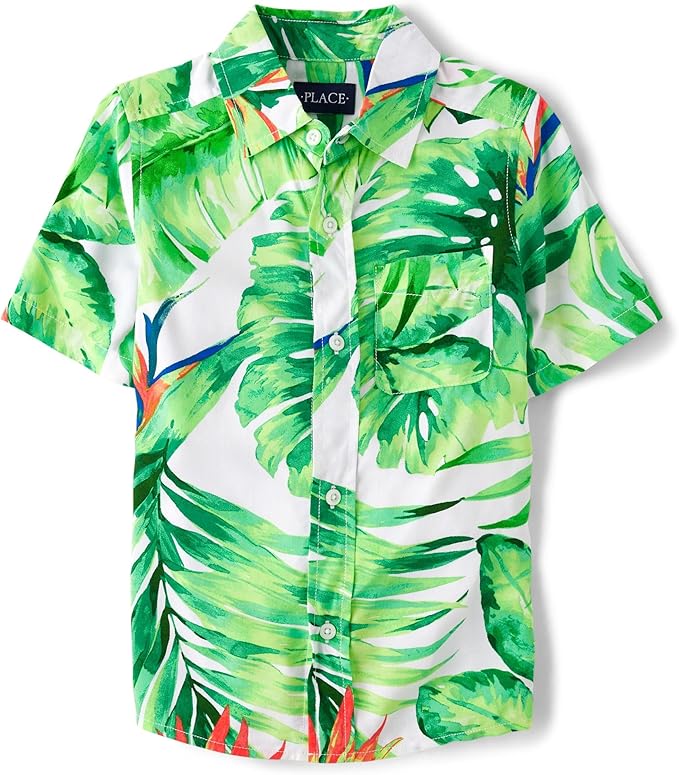 Atlantic Favorites Boys' Short Sleeve Poplin Button Down Shirt 4191