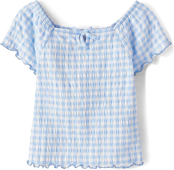 Atlantic Favorites Girls' Smocked Short Sleeve Tops 7886