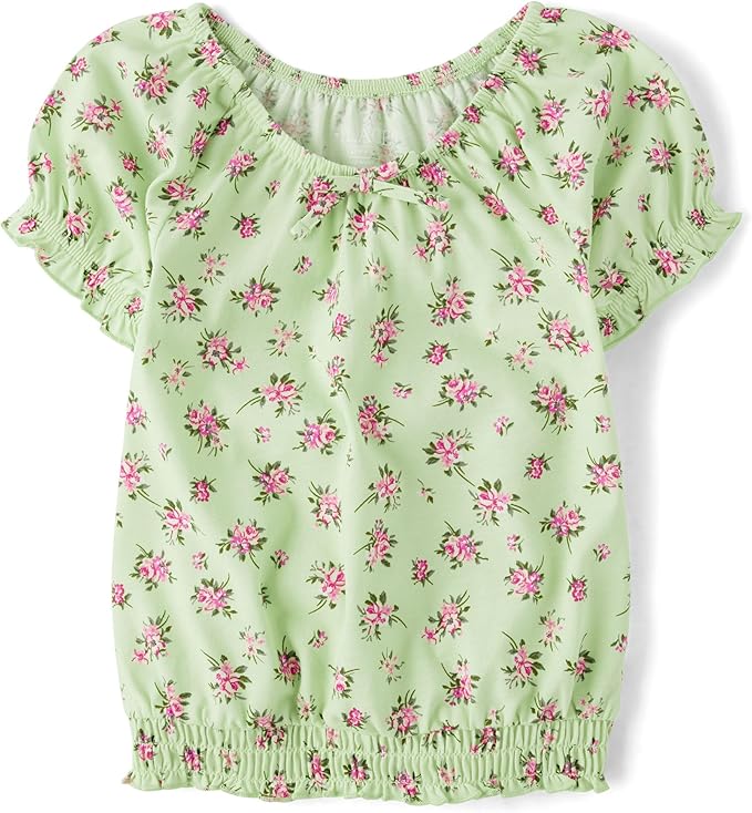 Atlantic Favorites Girls' Smocked Short Sleeve Tops 1830