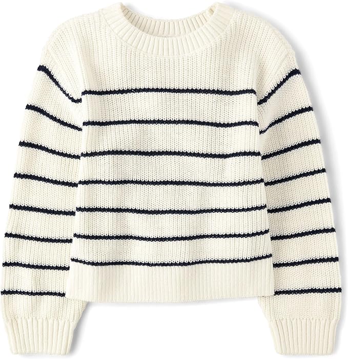 Atlantic Favorites Girls' Long Sleeve Crew Neck Pullover Sweater 6210