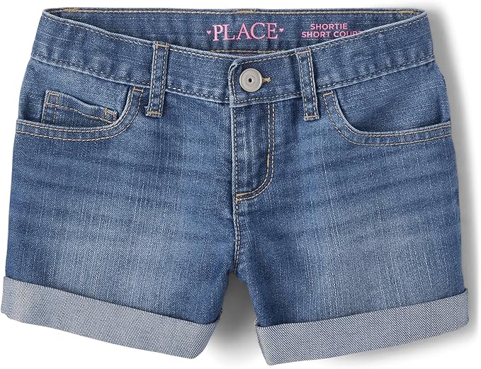 Atlantic Favorites Girls Roll Cuff Denim Shortie 7341