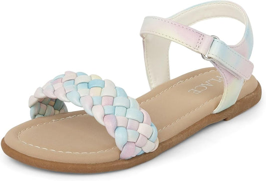 Atlantic Favorites Girls Flat Sandals with Adjustable Ankle Strap 3208