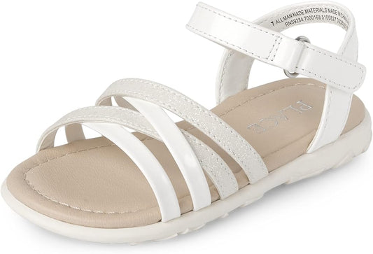 Atlantic Favorites Girl's Baby Toddler Flat Sandals with Adjustable Ankle Strap Slipper 9931