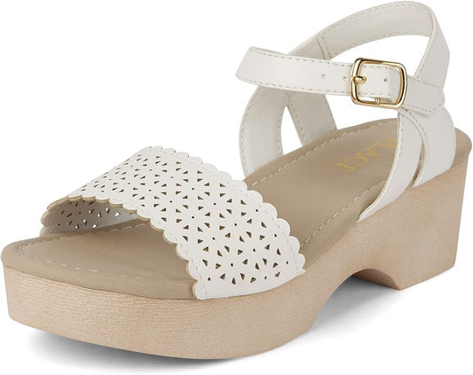 Atlantic Favorites Girl's Open Toe Low Heel Clog Sandals 5116