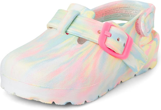 Atlantic Favorites Baby Girl and Toddler Closed Toe Clogs with Backstrap Sandal, Multcolor 8172