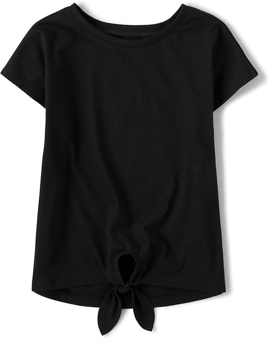 Atlantic Favorites Girls' Short Sleeve Tie Front Top 3493