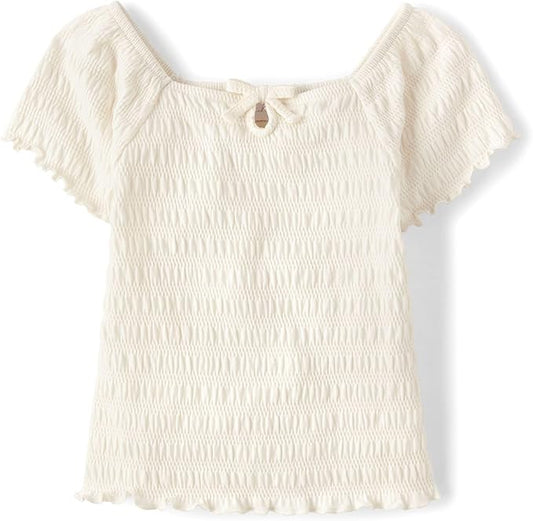 Atlantic Favorites Girls' Smocked Short Sleeve Tops 6572