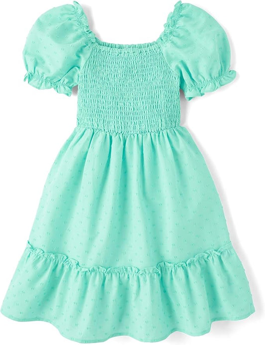 Atlantic Favorites Girls' Short Sleeve Smocked Summer Dresses 6760