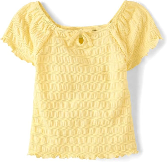 Atlantic Favorites Girls' Smocked Short Sleeve Tops 8111