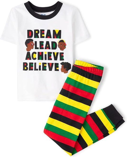 Atlantic Favorites Boys' 100% Cotton Short Sleeve Top and Pants,2 Piece Pajama Set 9312