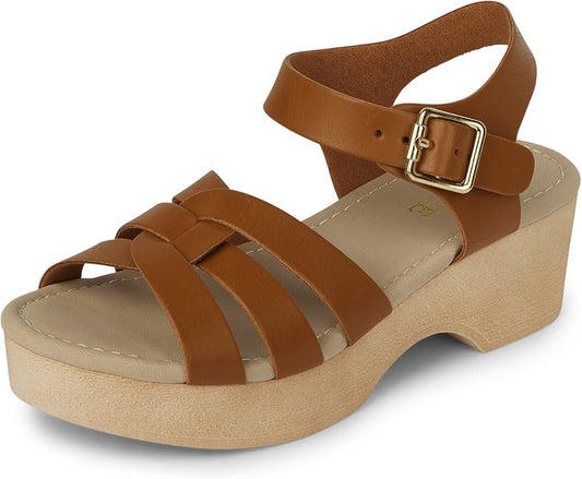 Atlantic Favorites Girl's Open Toe Low Heel Clog Sandals 1126