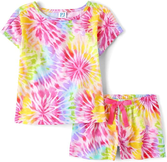Atlantic Favorites Girls Sleeve Top and Shorts 2 Piece Pajama Set 8354