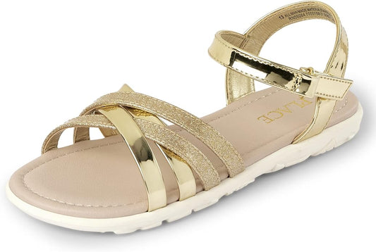 Atlantic Favorites Girls Flat Sandals with Adjustable Ankle Strap 5044