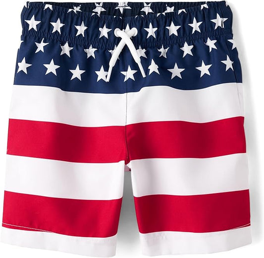 Atlantic Favorites,Boys,Swim Trunks,American Flag,Large 8639