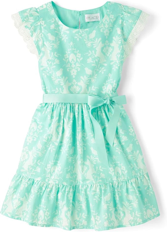 Atlantic Favorites Girls' Short Sleeve Dressy Dress 9923
