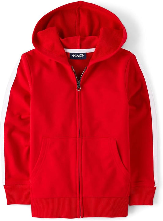 Atlantic Favorites Boys' Full Zip Long Sleeve French Terry Hoodie 1136
