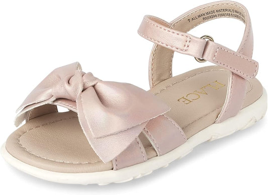 Atlantic Favorites Girl's Baby Toddler Flat Sandals with Adjustable Ankle Strap Slipper 4716