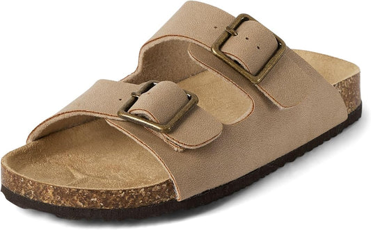 Atlantic Favorites Boy's Casual Slip on Double Buckle Slide Sandals 5852