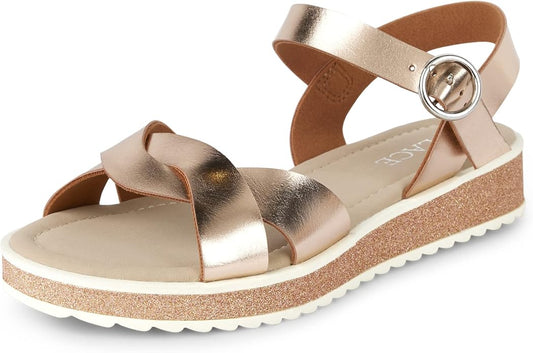 Atlantic Favorites Girl's Platform Sandals with Adjustable Ankle Strap 1383