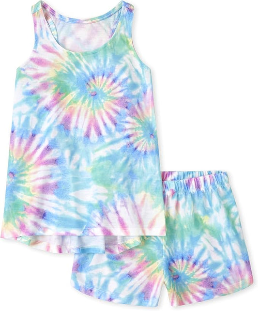 Atlantic Favorites Girls' Sleeveless Tank Top and Short 2 Piece Pajama Set 6854