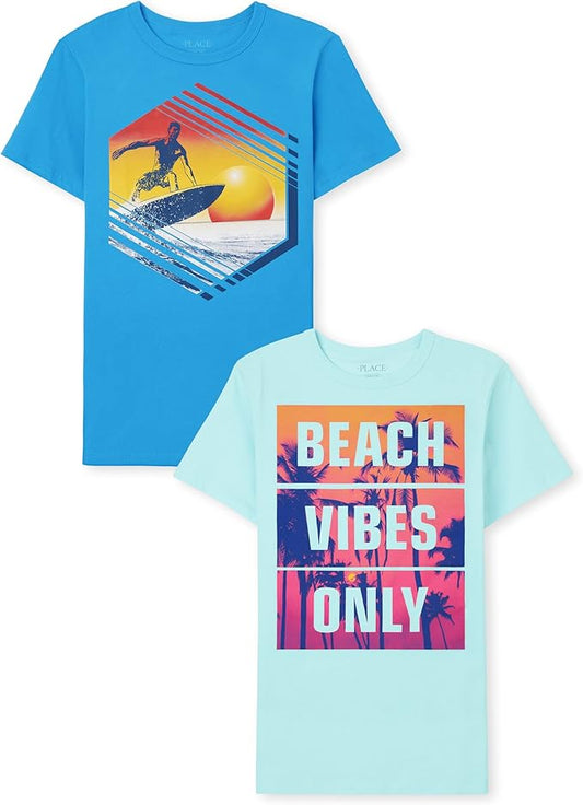 Atlantic Favorites Boys' Assorted Everyday Short Sleeve Graphic T-Shirts, Multipack 3436
