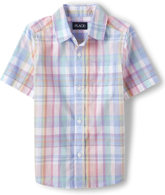 Atlantic Favorites Boys' and Toddler Boys' Short Sleeve Button Down Shirt 3514