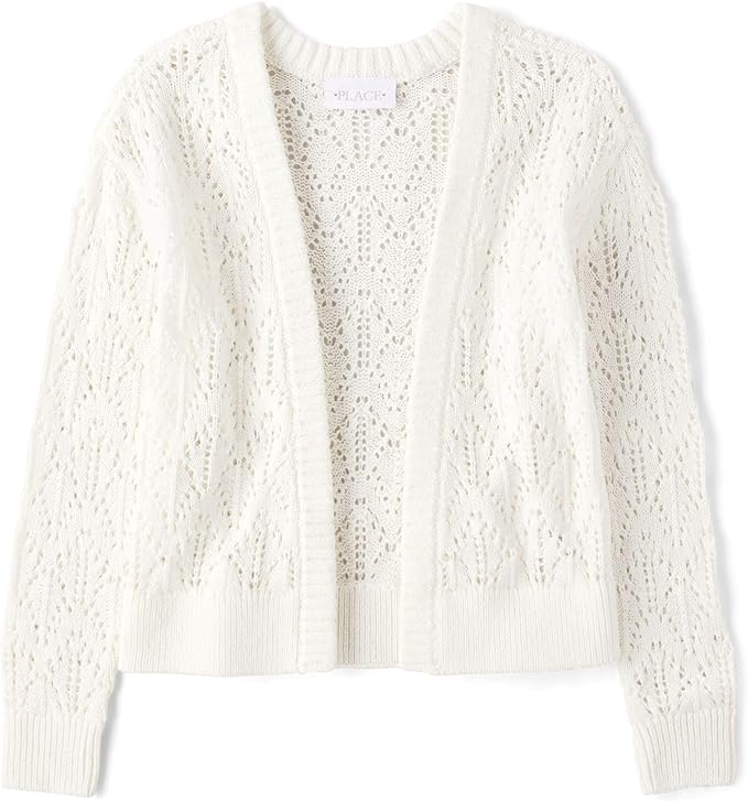 Atlantic Favorites Girls' Long Sleeve Open Front Knit Cardigan 9725