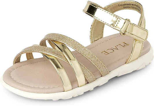 Atlantic Favorites Girl's Baby Toddler Flat Sandals with Adjustable Ankle Strap Slipper 2060