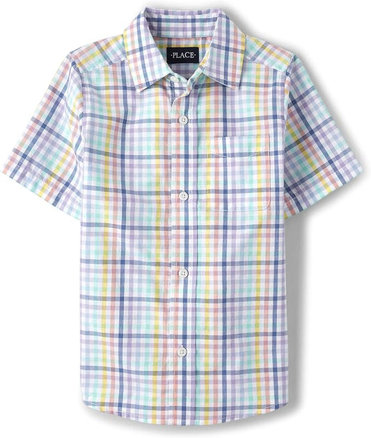 Atlantic Favorites Boys' and Toddler Boys' Short Sleeve Button Down Shirt 2893