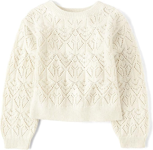 Atlantic Favorites Girls' Long Sleeve Crew Neck Pullover Sweater 8686