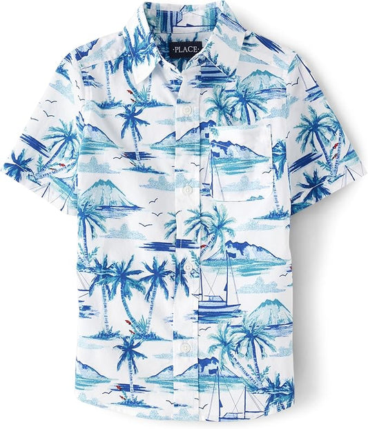 Atlantic Favorites Boys' and Toddler Boys' Short Sleeve Button Down Shirt 5679