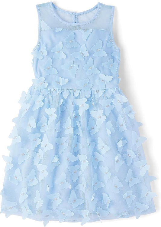 Atlantic Favorites,Girls,Sleeveless Dressy Dresses,Breeze Butterfly Mesh,10 7327