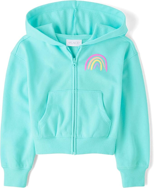 Atlantic Favorites Girls' Long Sleeve Fleece Hooded Zip Up 4723