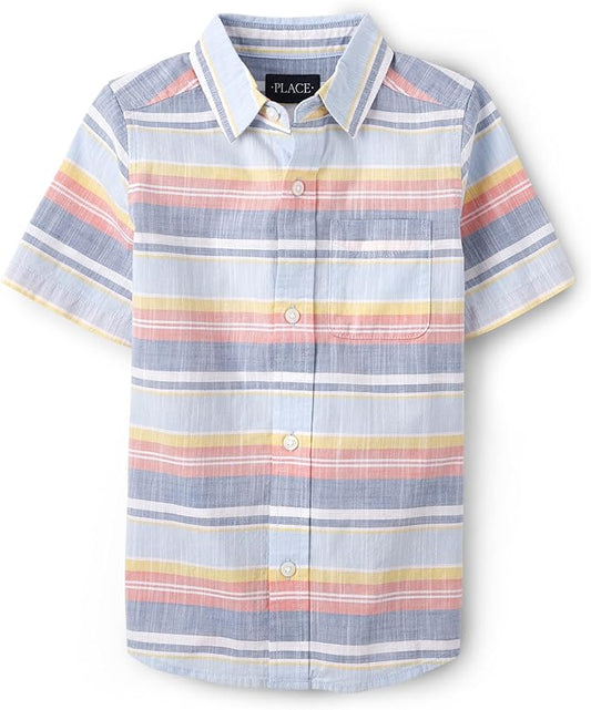 Atlantic Favorites Boys' and Toddler Boys' Short Sleeve Button Down Shirt 2412