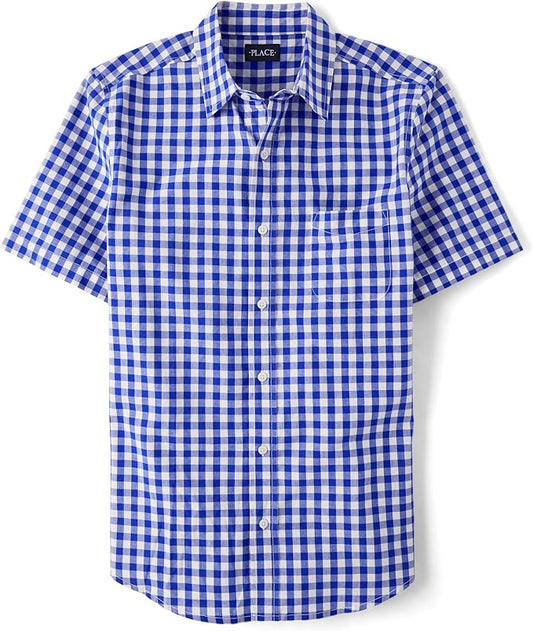 Atlantic Favorites Men's Dad and Son Matching Short Sleeve Button Down Shirt 7060
