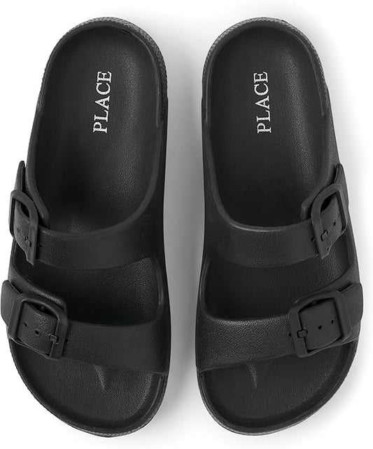 Atlantic Favorites Boy's Everyday Slip on Double Buckle Slide Sandals 7781