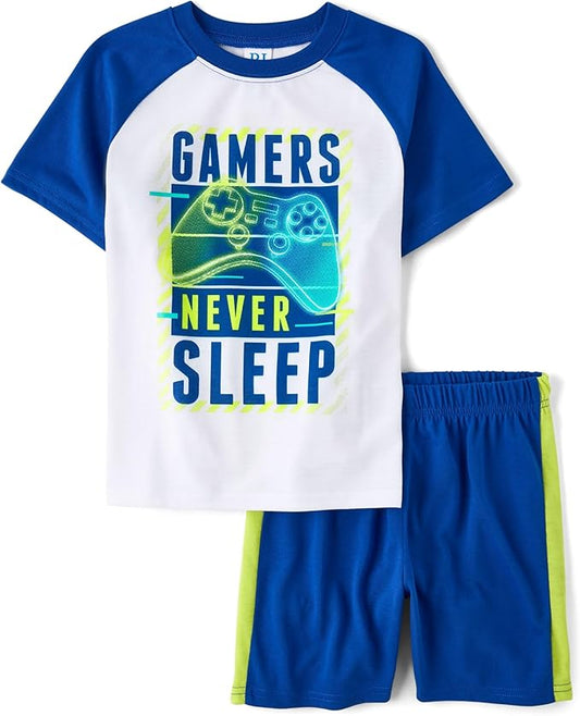 Atlantic Favorites Boys Sleeve Top and Shorts,2 Piece Pajama Set 2844